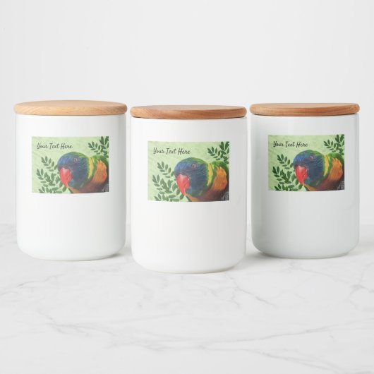 マカオパロッカラフルト羽赤くちばしの植物 フードラベル (ボトル)