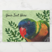 マカオパロッカラフルト羽赤くちばしの植物 フードラベル (シングルラベル)