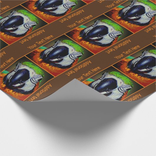 マカオパロット顔バードアートパーソナライズされた ラッピングペーパー (角)
