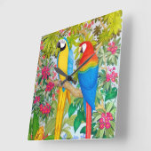 マカオパロツトロピカルバード壁時計 スクエア壁時計 (傾斜)