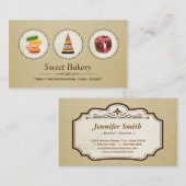 マカオフランスのン – カスタムデザートベーカリー店 名刺 (正面/裏面)