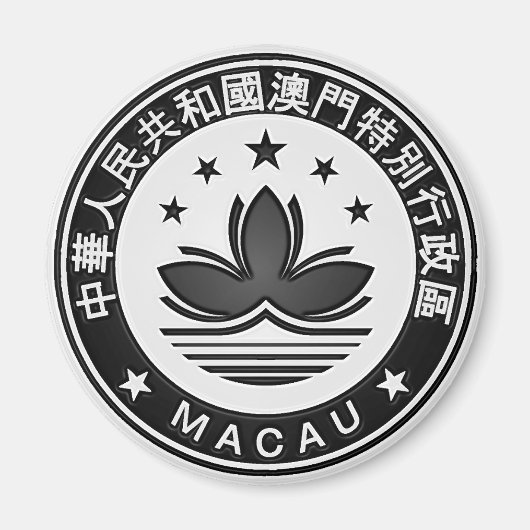 マカオラウンドエンブレム マグネット (正面)