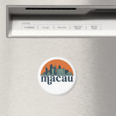 マカオ中国ヴィンテージシティスカイラインシティスケープアート マグネット (インサイチュ (食洗機))