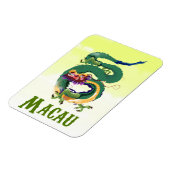 マカオ中国ヴィンテージスタイル旅行ポスターポストカード マグネット (左側)