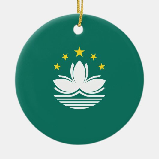 マカオ国中国の旗 セラミックオーナメント (正面)