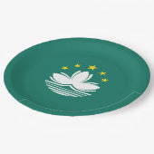 マカオ国中国の旗 ペーパープレート (アングル)