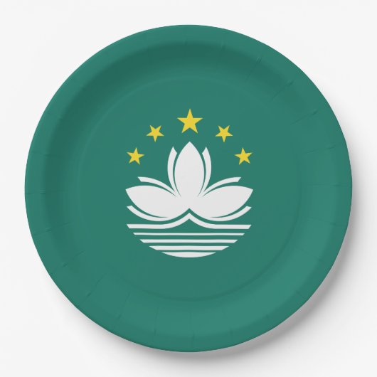 マカオ国中国の旗 ペーパープレート (正面)