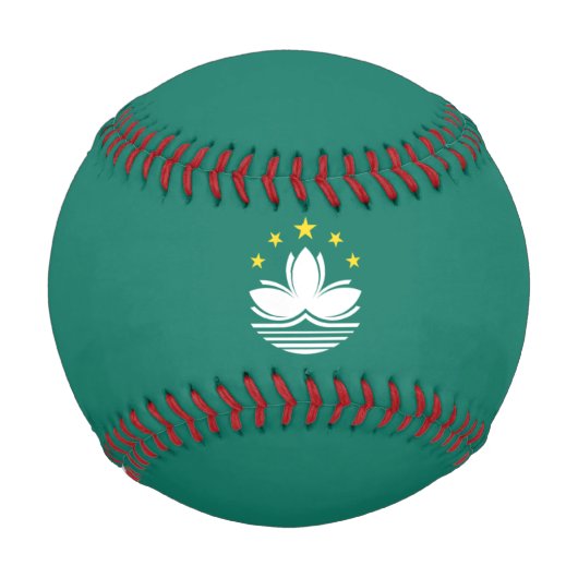 マカオ国中国の旗 野球ボール (正面)