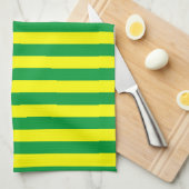 マカオ国旗ストライプの国の線の記号グリーンエル キッチンタオル (四つ折り)