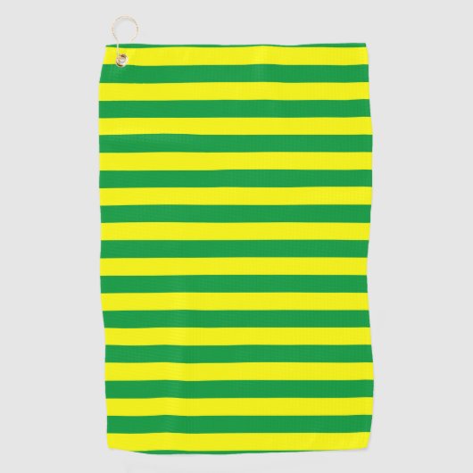 マカオ国旗ストライプの国の線の記号グリーンエル ゴルフタオル (正面)