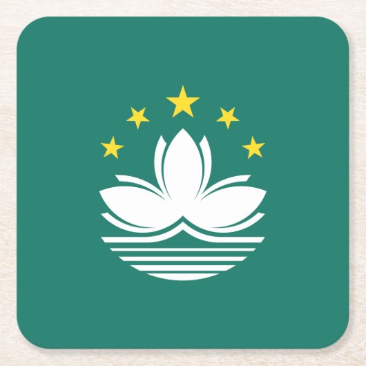 マカオ国旗 スクエアペーパーコースター (正面)