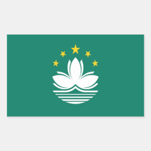 マカオ国旗 長方形シール