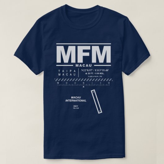 マカオ国際的空港MFM Tシャツ (デザイン正面)