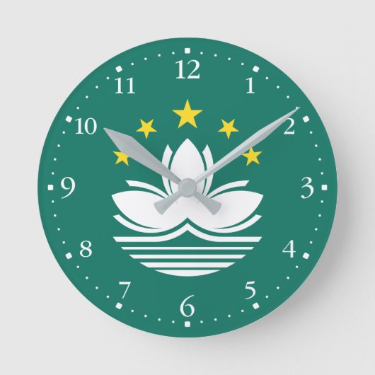 マカオ旗 ラウンド壁時計 (正面)