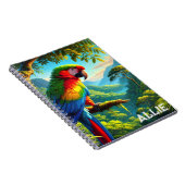 マカオ インコ  熱帯雨林 スパイラル 写真 ノートブック (右側)