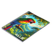 マカオ インコ  熱帯雨林 スパイラル 写真 ノートブック (左側)