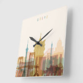 マカオ、中国 |スカイライン スクエア壁時計 (傾斜)