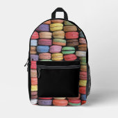 マカカラフルロフランスのン模様 プリントバックパック (正面)