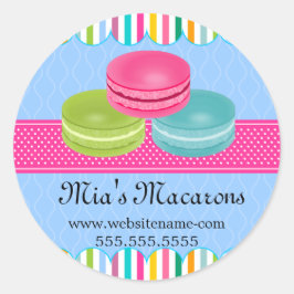 マカカラフルロンベーカリーボックスシール ラウンドシール