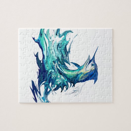 マカジキのスポーツの魚釣り ジグソーパズル (横)