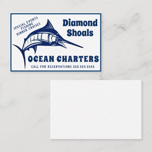 マカジキのデザインの海のチャーター 名刺 (正面/裏面)