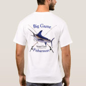 マカジキのビッグ・ゲームの漁師のTシャツ Tシャツ (裏面)