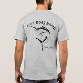 マカジキのボートの名前のワイシャツ Tシャツ