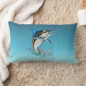 マカジキの跳躍 ランバークッション (ブランケット)