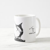 マカジキの魚釣りのコーヒーカップ コーヒーマグカップ (正面右)