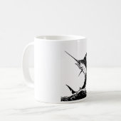 マカジキの魚釣りのコーヒーカップ コーヒーマグカップ (正面左)