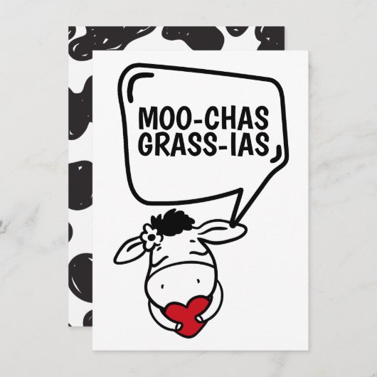 マカスグラシアスコーテマド感謝していマニおもしろいー サンキューカード (正面/裏面)