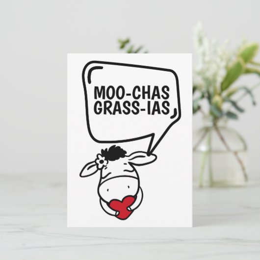 マカスグラシアスコーテマド感謝していマニおもしろいー サンキューカード (スタンド正面)