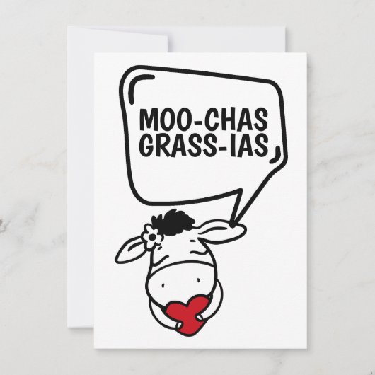 マカスグラシアスコーテマド感謝していマニおもしろいー サンキューカード (正面)