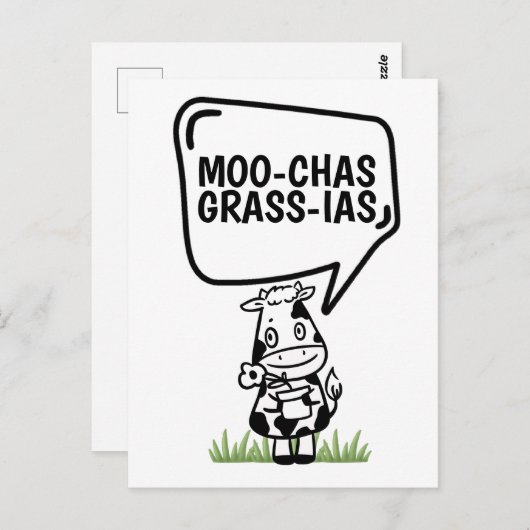 マカスグラシアスコーテマド感謝していマニおもしろいー ポストカード (正面/裏面)