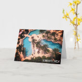 マカスタムイアミビーチフロリダプールリラックスグッドビブ カード (黄色い花)