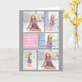 マカスタムザーズデイフォトコラージュピンク/緑/グレー カード (黄色い花)