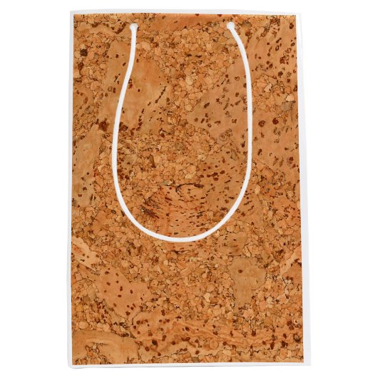 マカダミアコルクバール木目の外観 ミディアムペーパーバッグ (正面)