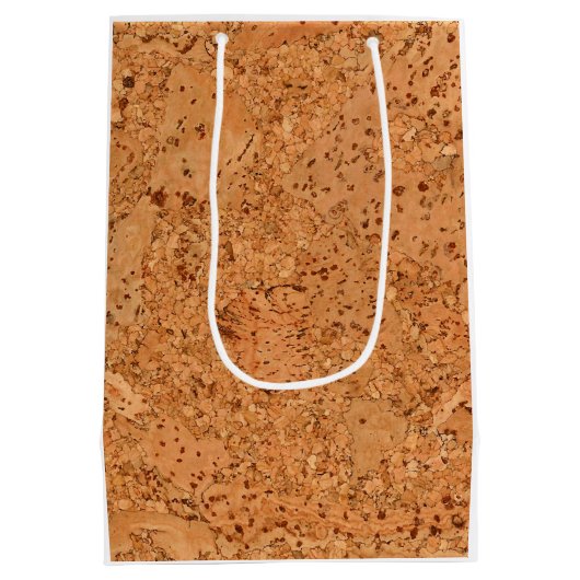 マカダミアコルクバール木目の外観 ミディアムペーパーバッグ (裏面)