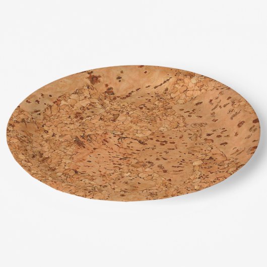 マカデミアのコルクの節玉木穀物の一見 ペーパープレート (アングル)