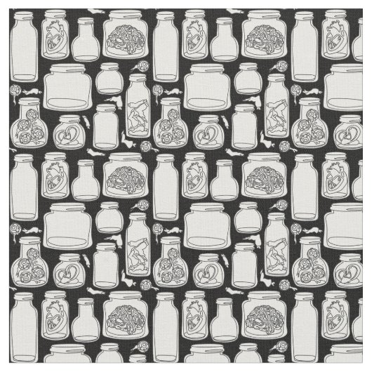 マカバー医用標本白黒ゴシック ファブリック (クローズアップ)