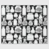 マカバー医用標本白黒ゴシック ラッピングペーパー (フラット)