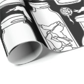 マカバー医用標本白黒ゴシック ラッピングペーパー (ロールコーナー)