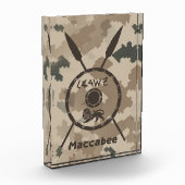 マカビーシールドと槍 – 砂漠 フォトブロック (左)