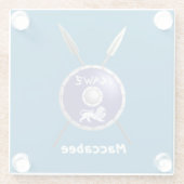 マカビーシールド及び槍 ガラスコースター (裏面)