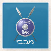 マカビーシールド及び槍 ガラスコースター (正面)