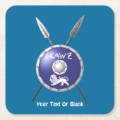 マカビーシールド及び槍 スクエアペーパーコースター (正面)