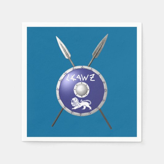 マカビーシールド及び槍 スタンダードカクテルナプキン (正面)