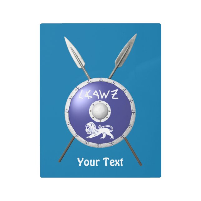 マカビーシールド及び槍 メタルプリント (正面)