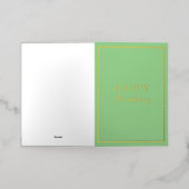 マカフランスのロンハッピーバースデーグリーン 箔シーズンカード (外側レイダウン)