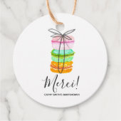 マカフランスのロン赤ちゃんシャワーメッセージカード フェイバータグ (正面)